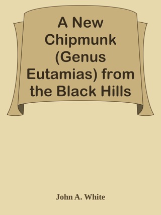 A New Chipmunk (Genus Eutamias) from the Black Hills